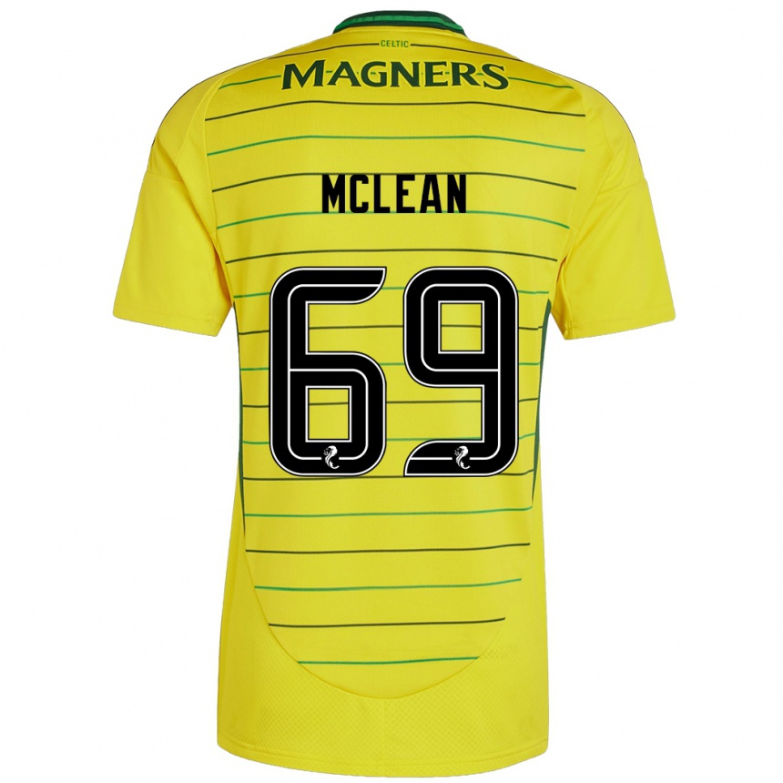 Kinder Fußball Kai Mclean #69 Gelb Auswärtstrikot Trikot 2024/25 T-Shirt Luxemburg