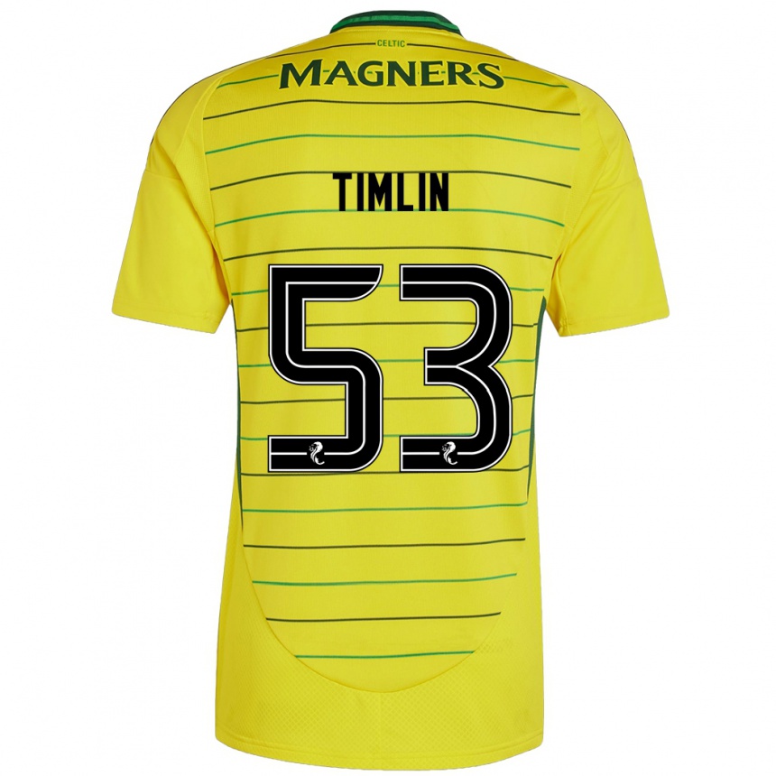 Kinder Fußball Sophie Timlin #53 Gelb Auswärtstrikot Trikot 2024/25 T-Shirt Luxemburg