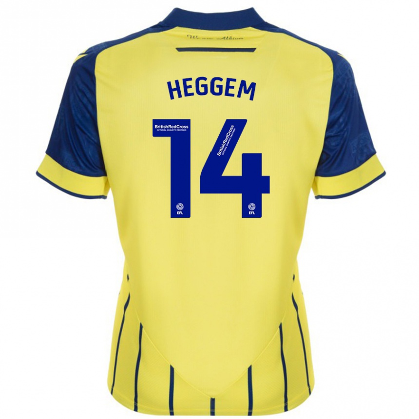 Kinder Fußball Torbjørn Heggem #14 Gelb Blau Auswärtstrikot Trikot 2024/25 T-Shirt Luxemburg