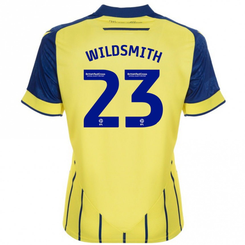 Kinder Fußball Joe Wildsmith #23 Gelb Blau Auswärtstrikot Trikot 2024/25 T-Shirt Luxemburg