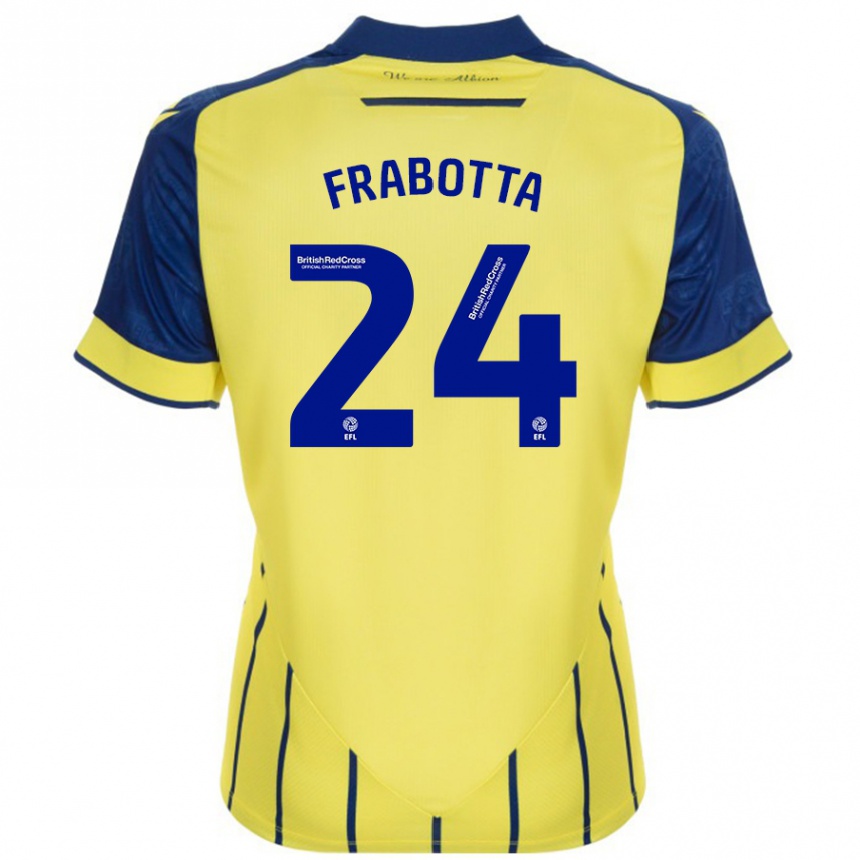 Kinder Fußball Gianluca Frabotta #24 Gelb Blau Auswärtstrikot Trikot 2024/25 T-Shirt Luxemburg