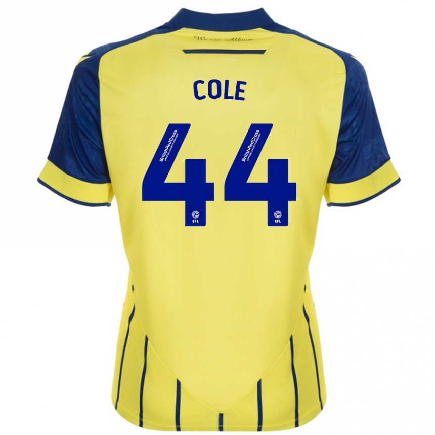 Kinder Fußball Devante Cole #44 Gelb Blau Auswärtstrikot Trikot 2024/25 T-Shirt Luxemburg