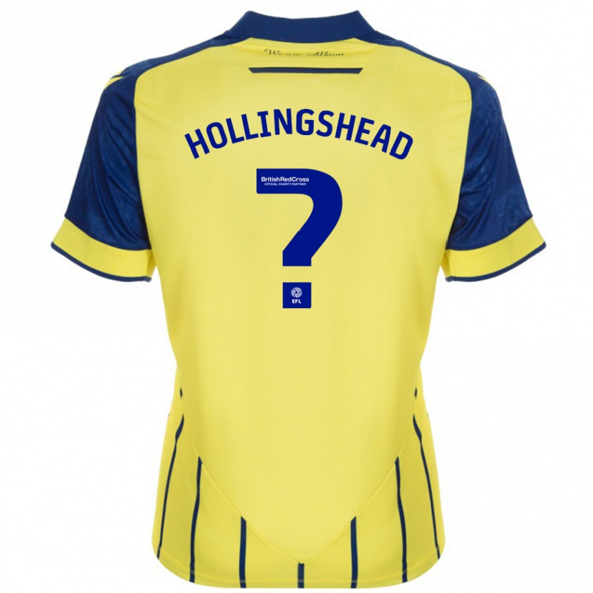 Kinder Fußball Ronnie Hollingshead #0 Gelb Blau Auswärtstrikot Trikot 2024/25 T-Shirt Luxemburg