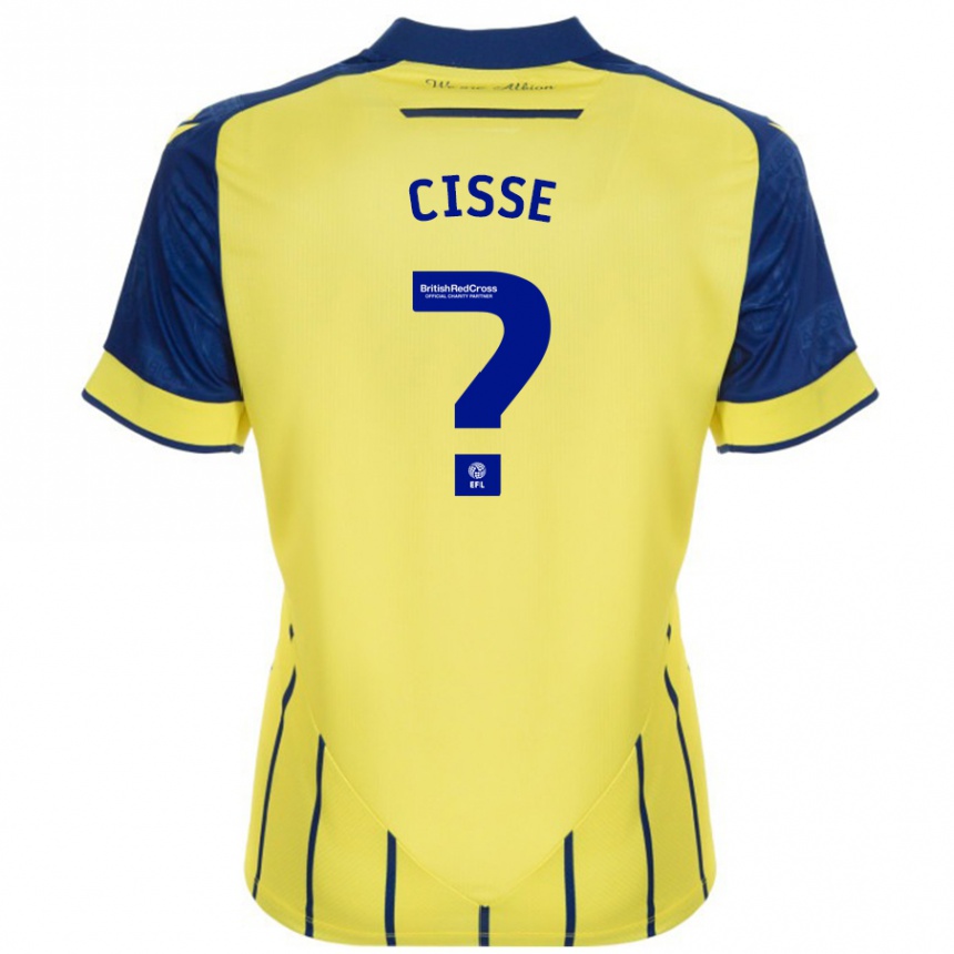 Kinder Fußball Ben Cisse #0 Gelb Blau Auswärtstrikot Trikot 2024/25 T-Shirt Luxemburg