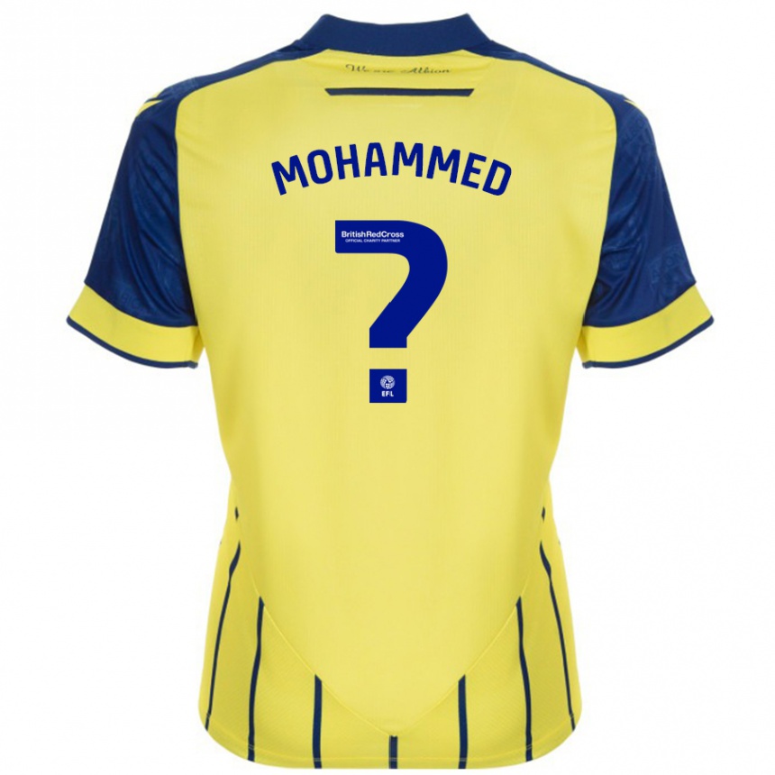 Kinder Fußball Jamal Mohammed #0 Gelb Blau Auswärtstrikot Trikot 2024/25 T-Shirt Luxemburg