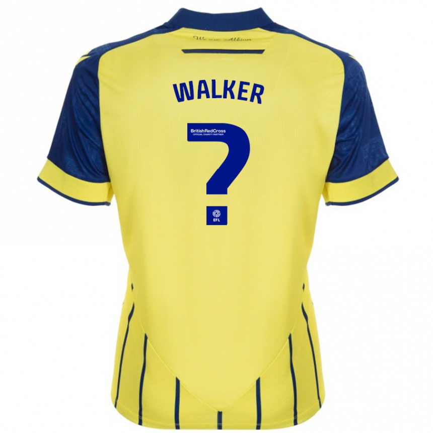 Kinder Fußball Adriel Walker #0 Gelb Blau Auswärtstrikot Trikot 2024/25 T-Shirt Luxemburg