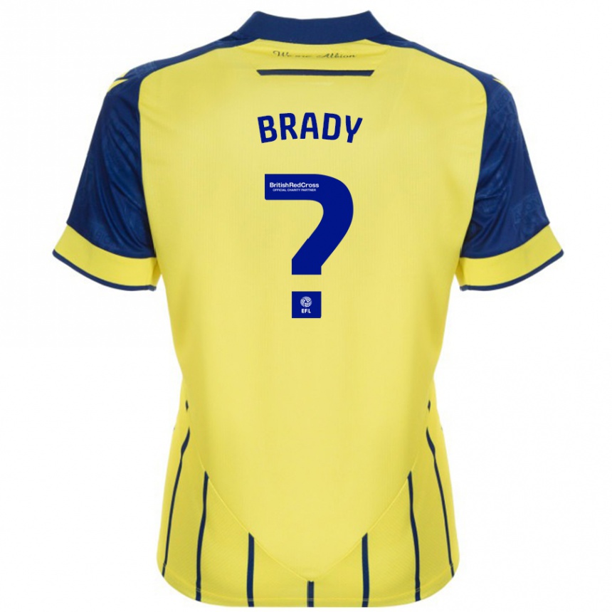 Kinder Fußball Louis Brady #0 Gelb Blau Auswärtstrikot Trikot 2024/25 T-Shirt Luxemburg