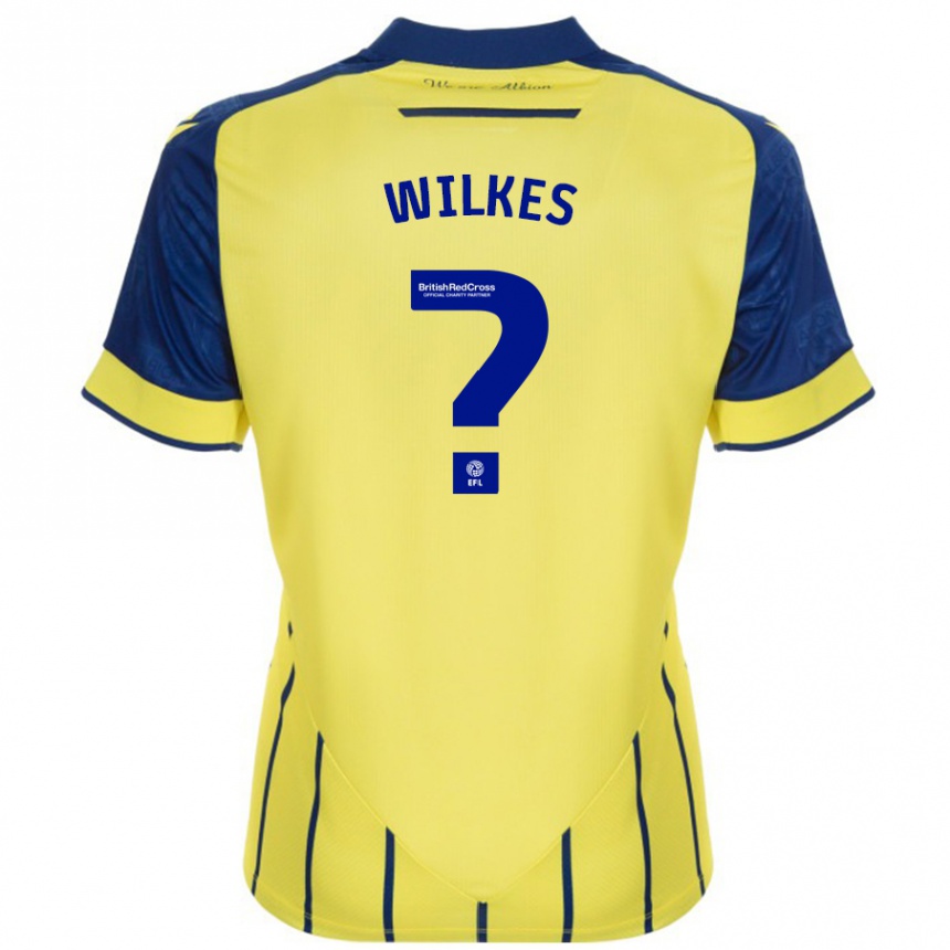 Kinder Fußball Liam Wilkes #0 Gelb Blau Auswärtstrikot Trikot 2024/25 T-Shirt Luxemburg