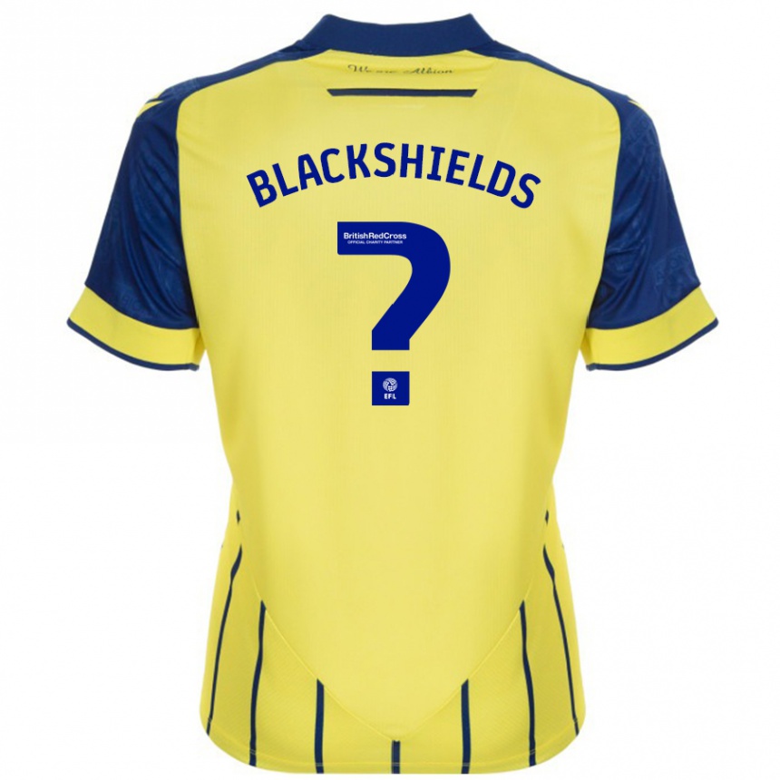 Kinder Fußball Charlie Blackshields #0 Gelb Blau Auswärtstrikot Trikot 2024/25 T-Shirt Luxemburg