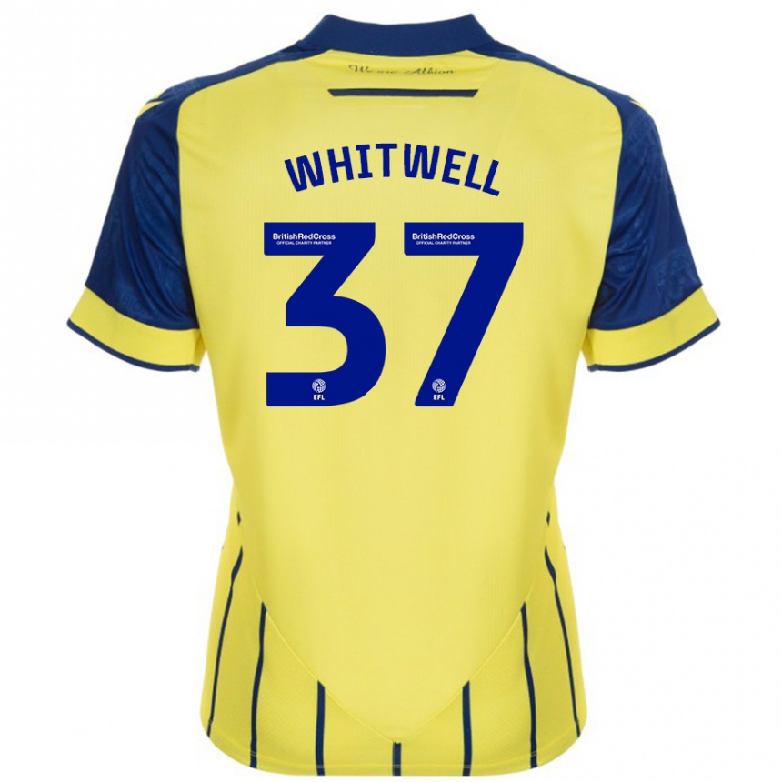 Kinder Fußball Harry Whitwell #37 Gelb Blau Auswärtstrikot Trikot 2024/25 T-Shirt Luxemburg