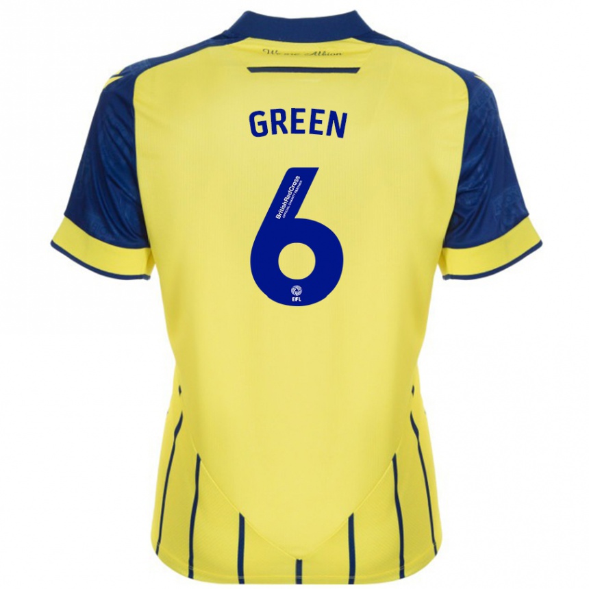 Kinder Fußball Isabel Green #6 Gelb Blau Auswärtstrikot Trikot 2024/25 T-Shirt Luxemburg