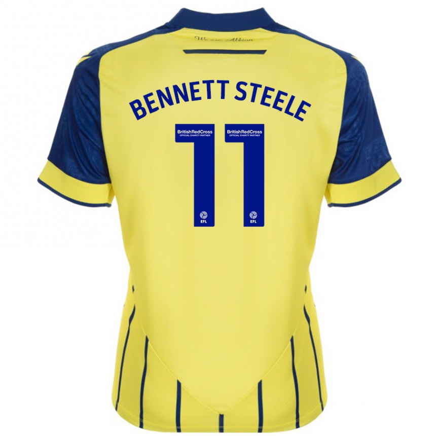 Kinder Fußball Lizzie Bennett-Steele #11 Gelb Blau Auswärtstrikot Trikot 2024/25 T-Shirt Luxemburg