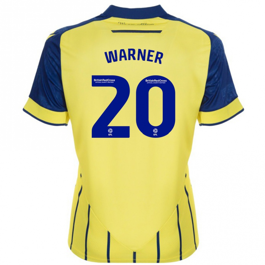 Kinder Fußball Phoebe Warner #20 Gelb Blau Auswärtstrikot Trikot 2024/25 T-Shirt Luxemburg