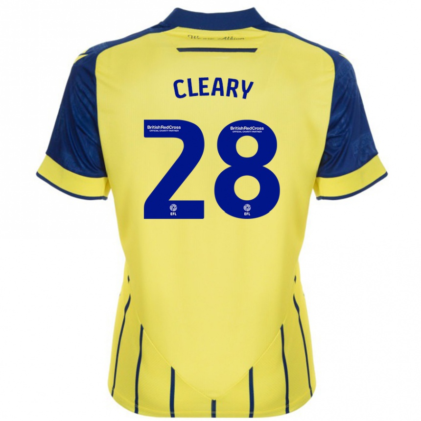 Kinder Fußball Reyes Cleary #28 Gelb Blau Auswärtstrikot Trikot 2024/25 T-Shirt Luxemburg