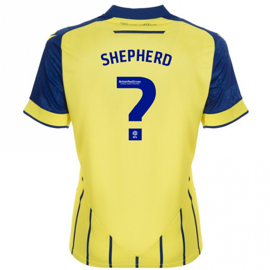 Kinder Fußball Jacob Shepherd #0 Gelb Blau Auswärtstrikot Trikot 2024/25 T-Shirt Luxemburg