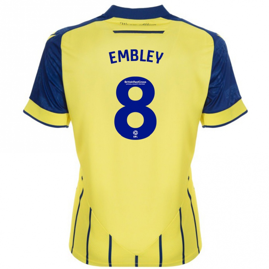 Kinder Fußball Rosie Embley #8 Gelb Blau Auswärtstrikot Trikot 2024/25 T-Shirt Luxemburg