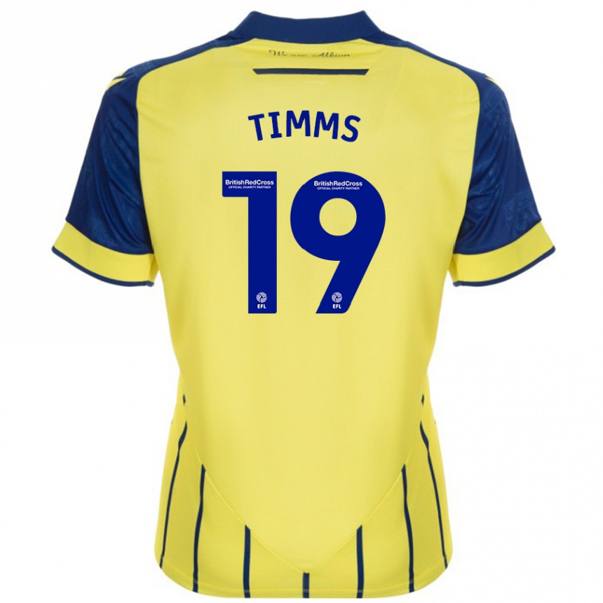 Kinder Fußball Maria Timms #19 Gelb Blau Auswärtstrikot Trikot 2024/25 T-Shirt Luxemburg