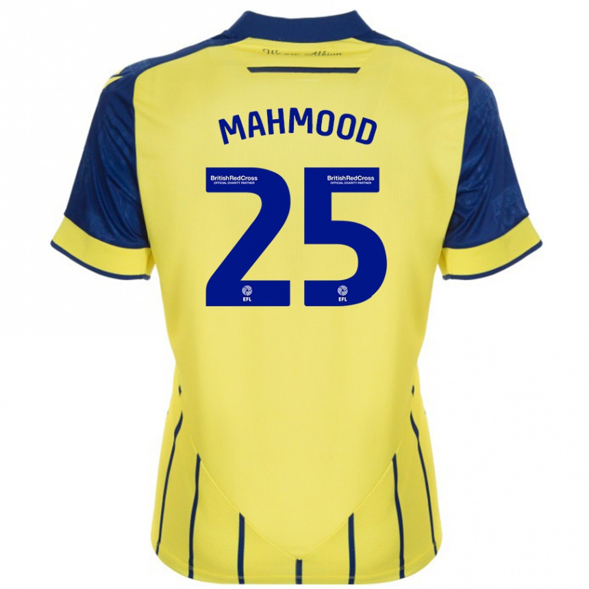 Kinder Fußball Mahmood #25 Gelb Blau Auswärtstrikot Trikot 2024/25 T-Shirt Luxemburg