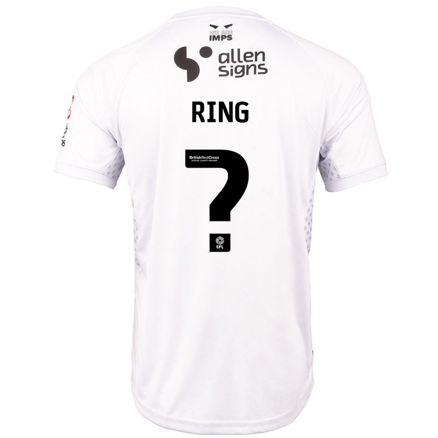 Kinder Fußball Erik Ring #0 Rot Weiß Auswärtstrikot Trikot 2024/25 T-Shirt Luxemburg