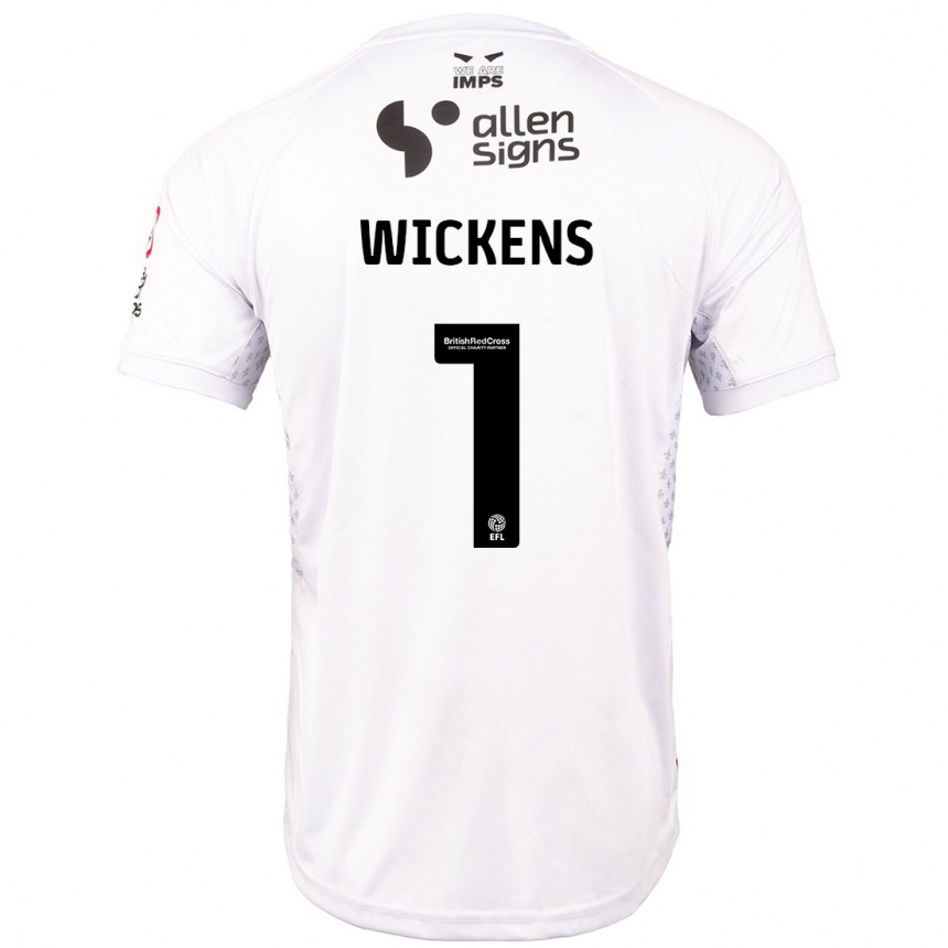 Kinder Fußball George Wickens #1 Rot Weiß Auswärtstrikot Trikot 2024/25 T-Shirt Luxemburg