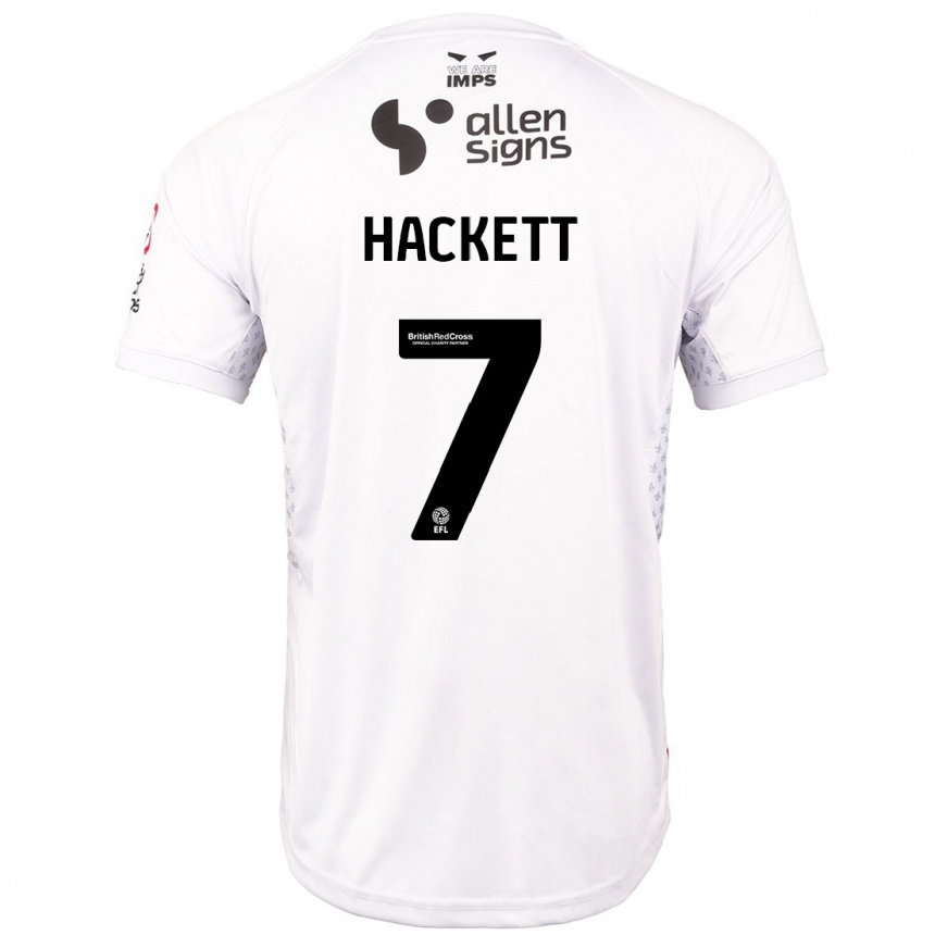 Kinder Fußball Reeco Hackett #7 Rot Weiß Auswärtstrikot Trikot 2024/25 T-Shirt Luxemburg