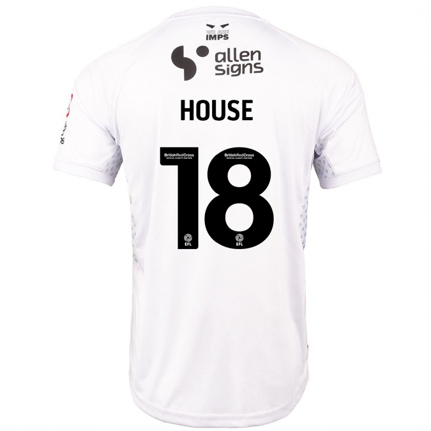 Kinder Fußball Ben House #18 Rot Weiß Auswärtstrikot Trikot 2024/25 T-Shirt Luxemburg