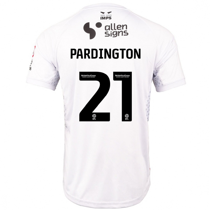 Kinder Fußball Jamie Pardington #21 Rot Weiß Auswärtstrikot Trikot 2024/25 T-Shirt Luxemburg