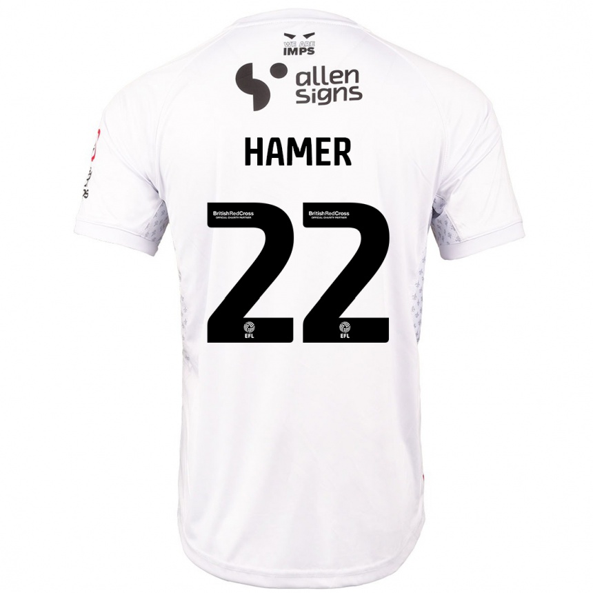 Kinder Fußball Tom Hamer #22 Rot Weiß Auswärtstrikot Trikot 2024/25 T-Shirt Luxemburg