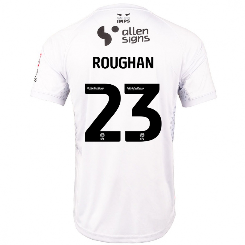 Kinder Fußball Sean Roughan #23 Rot Weiß Auswärtstrikot Trikot 2024/25 T-Shirt Luxemburg