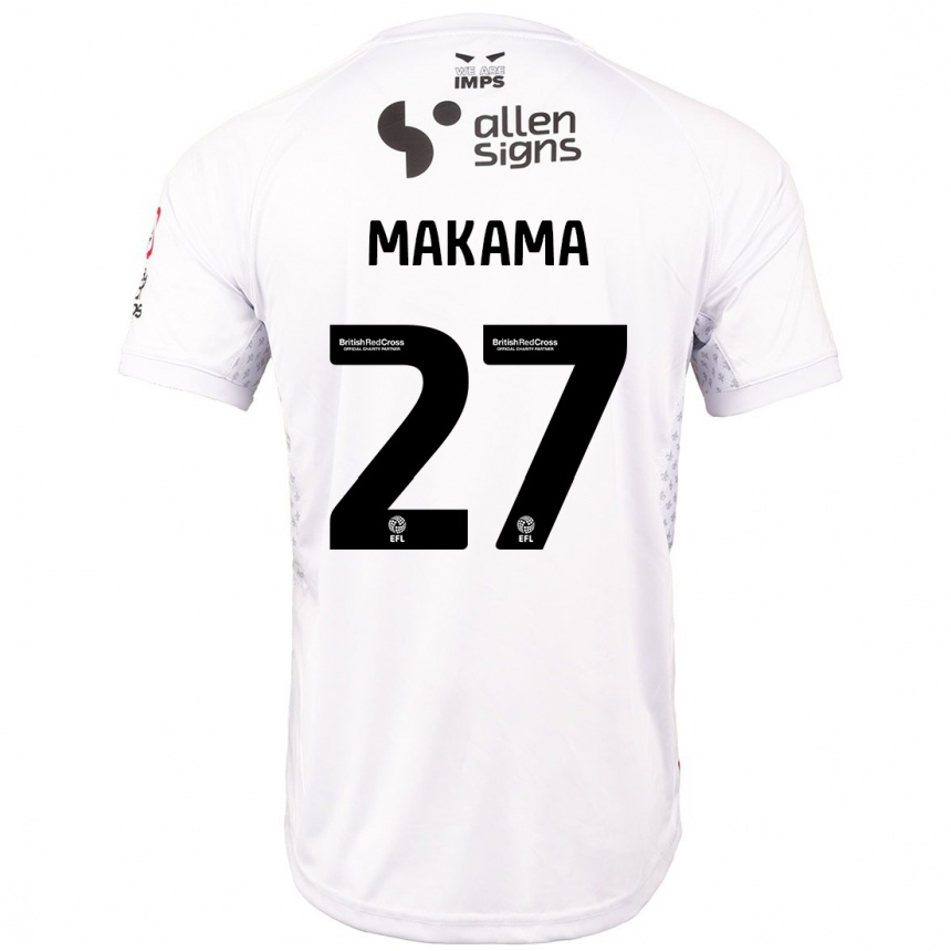 Kinder Fußball Jovon Makama #27 Rot Weiß Auswärtstrikot Trikot 2024/25 T-Shirt Luxemburg