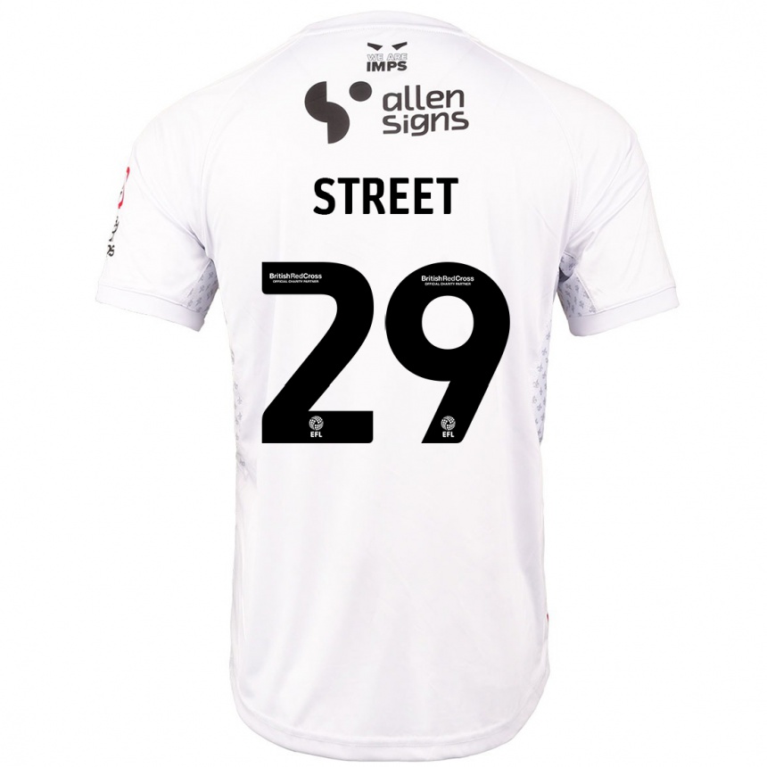 Kinder Fußball Robert Street #29 Rot Weiß Auswärtstrikot Trikot 2024/25 T-Shirt Luxemburg