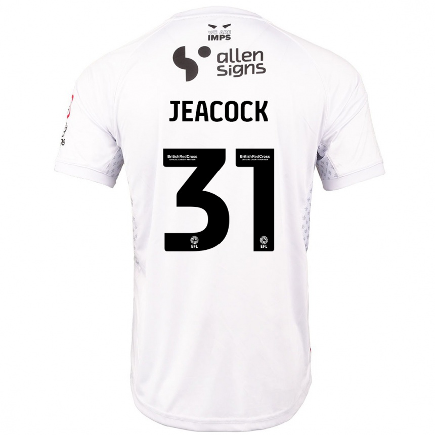 Kinder Fußball Zach Jeacock #31 Rot Weiß Auswärtstrikot Trikot 2024/25 T-Shirt Luxemburg