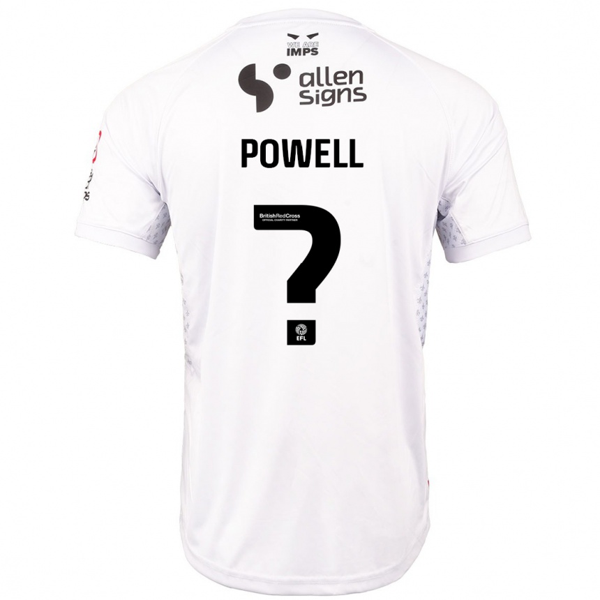 Kinder Fußball Darryl Powell #0 Rot Weiß Auswärtstrikot Trikot 2024/25 T-Shirt Luxemburg