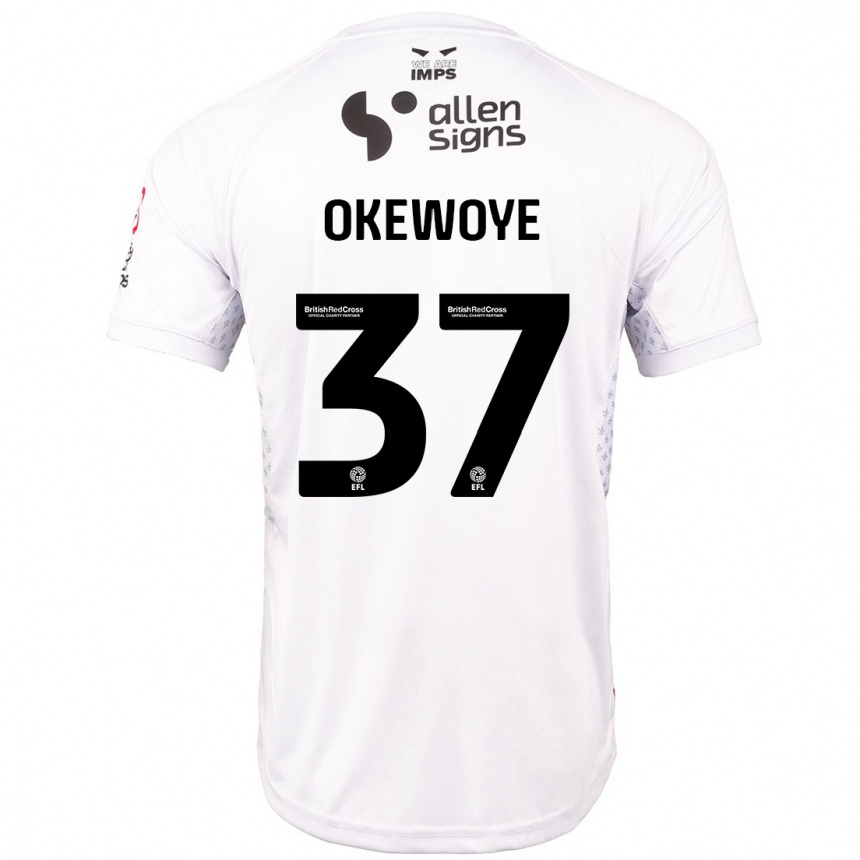 Kinder Fußball Gbolahan Okewoye #37 Rot Weiß Auswärtstrikot Trikot 2024/25 T-Shirt Luxemburg