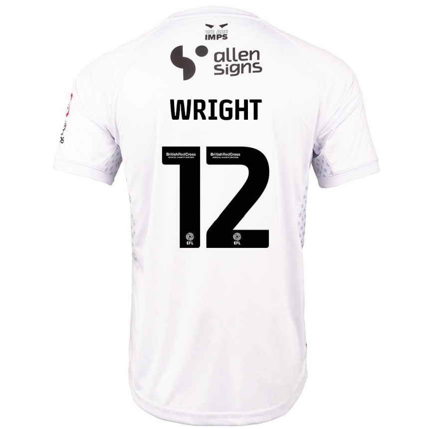 Kinder Fußball Jordan Wright #12 Rot Weiß Auswärtstrikot Trikot 2024/25 T-Shirt Luxemburg