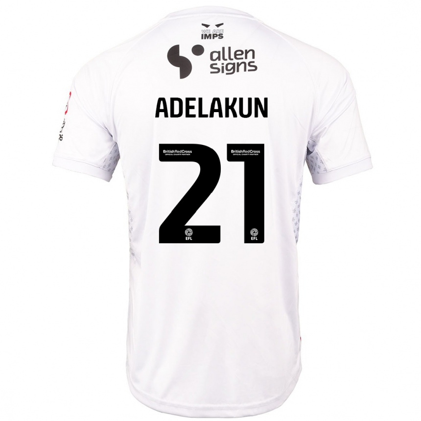 Kinder Fußball Hakeeb Adelakun #21 Rot Weiß Auswärtstrikot Trikot 2024/25 T-Shirt Luxemburg