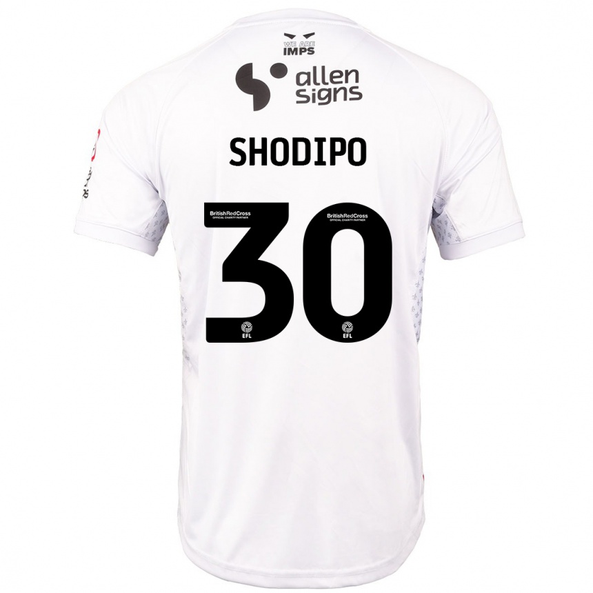 Kinder Fußball Olamide Shodipo #30 Rot Weiß Auswärtstrikot Trikot 2024/25 T-Shirt Luxemburg