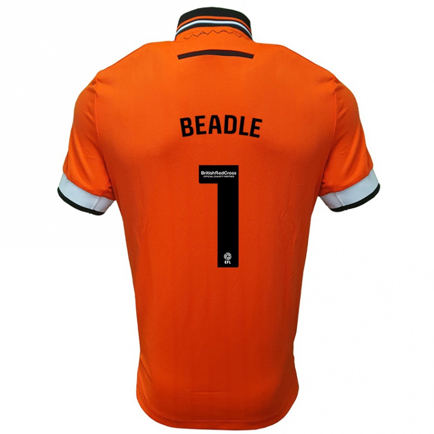 Kinder Fußball James Beadle #1 Orange Weiß Auswärtstrikot Trikot 2024/25 T-Shirt Luxemburg