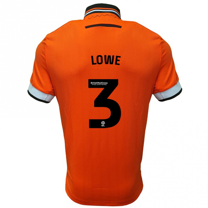 Kinder Fußball Max Lowe #3 Orange Weiß Auswärtstrikot Trikot 2024/25 T-Shirt Luxemburg