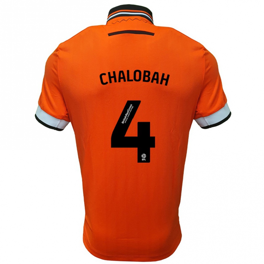 Kinder Fußball Nathaniel Chalobah #4 Orange Weiß Auswärtstrikot Trikot 2024/25 T-Shirt Luxemburg