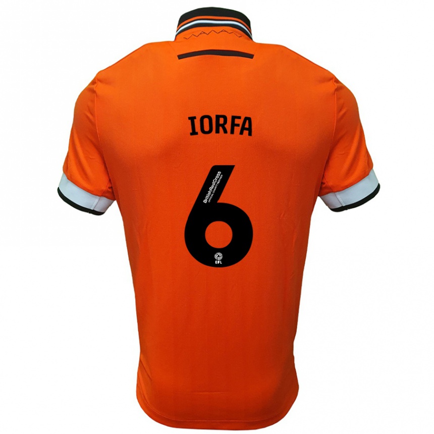 Kinder Fußball Dominic Iorfa #6 Orange Weiß Auswärtstrikot Trikot 2024/25 T-Shirt Luxemburg