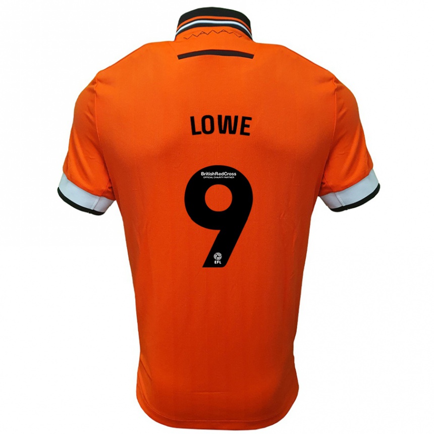 Kinder Fußball Jamal Lowe #9 Orange Weiß Auswärtstrikot Trikot 2024/25 T-Shirt Luxemburg