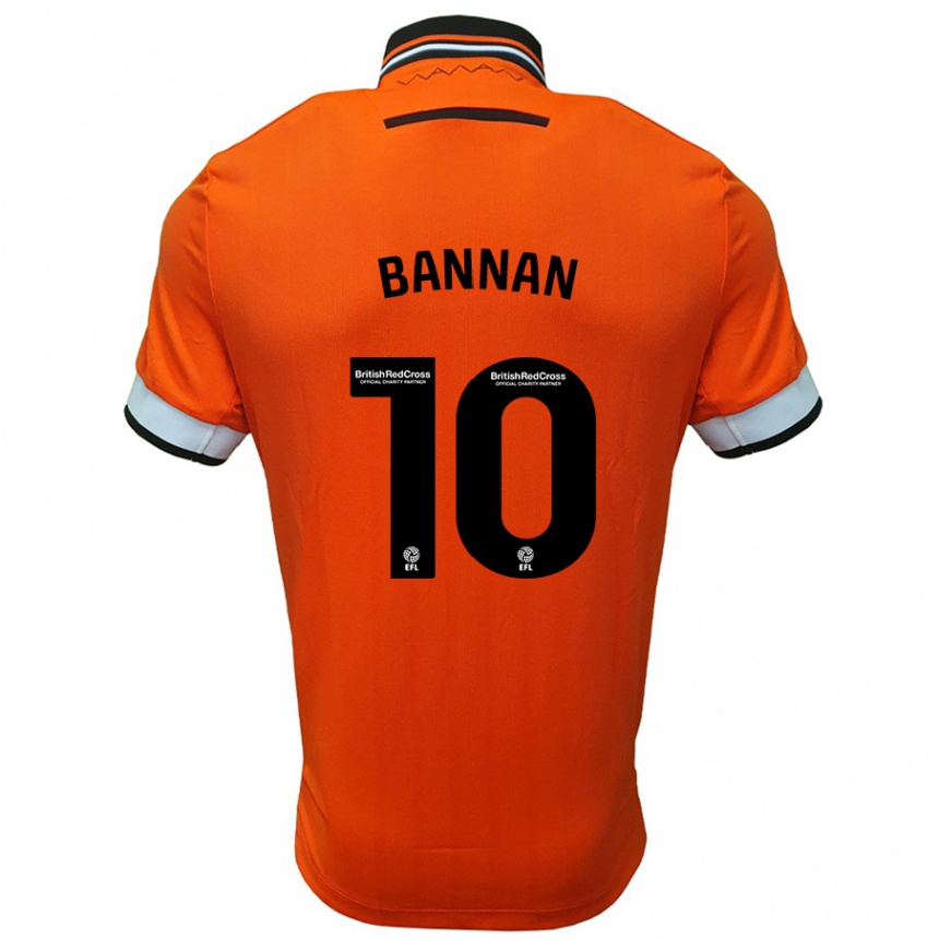 Kinder Fußball Barry Bannan #10 Orange Weiß Auswärtstrikot Trikot 2024/25 T-Shirt Luxemburg