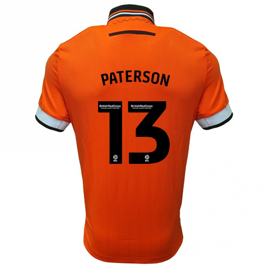 Kinder Fußball Callum Paterson #13 Orange Weiß Auswärtstrikot Trikot 2024/25 T-Shirt Luxemburg