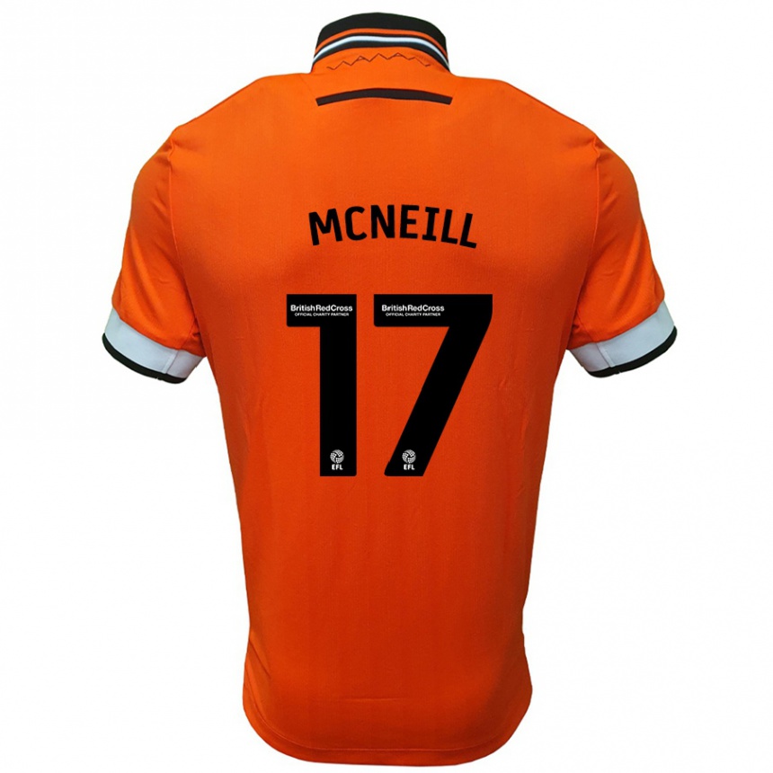 Kinder Fußball Charlie Mcneill #17 Orange Weiß Auswärtstrikot Trikot 2024/25 T-Shirt Luxemburg