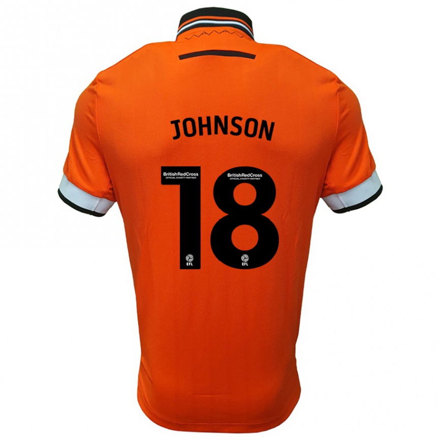 Kinder Fußball Marvin Johnson #18 Orange Weiß Auswärtstrikot Trikot 2024/25 T-Shirt Luxemburg