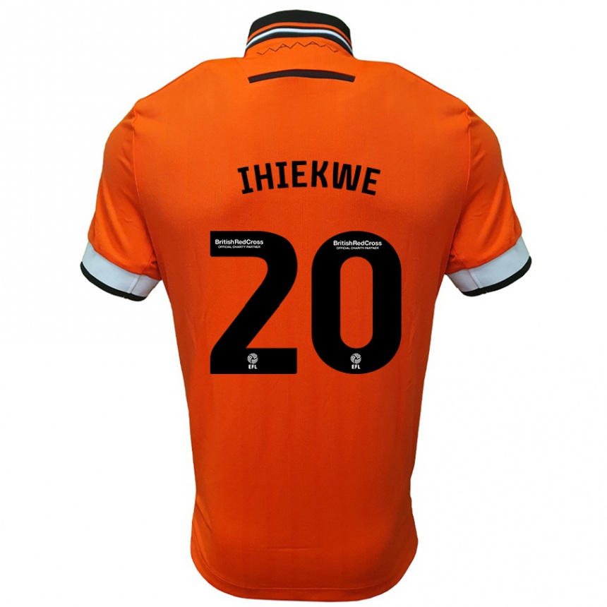 Kinder Fußball Michael Ihiekwe #20 Orange Weiß Auswärtstrikot Trikot 2024/25 T-Shirt Luxemburg