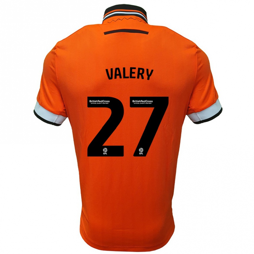 Kinder Fußball Yan Valery #27 Orange Weiß Auswärtstrikot Trikot 2024/25 T-Shirt Luxemburg