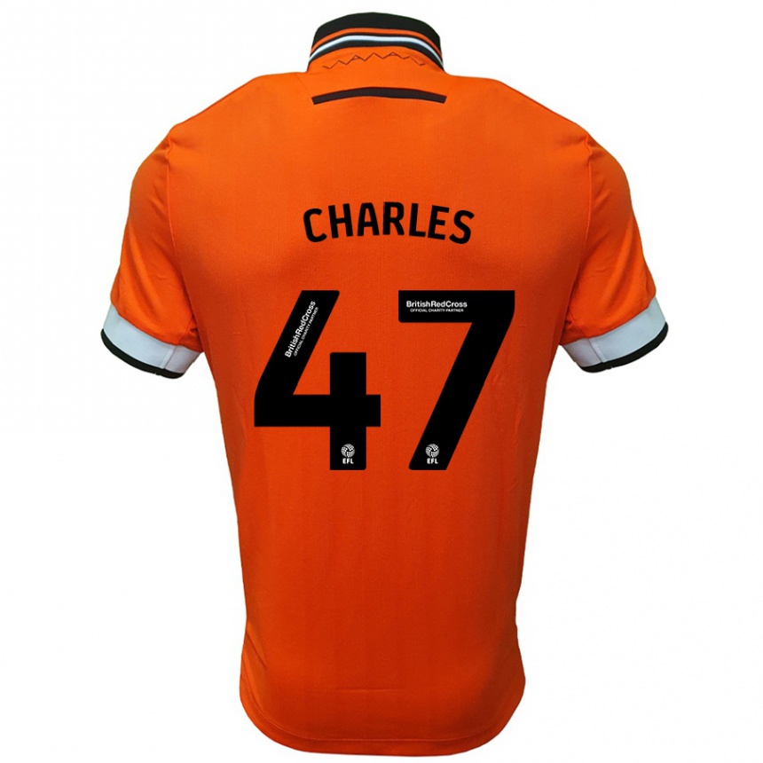 Kinder Fußball Pierce Charles #47 Orange Weiß Auswärtstrikot Trikot 2024/25 T-Shirt Luxemburg