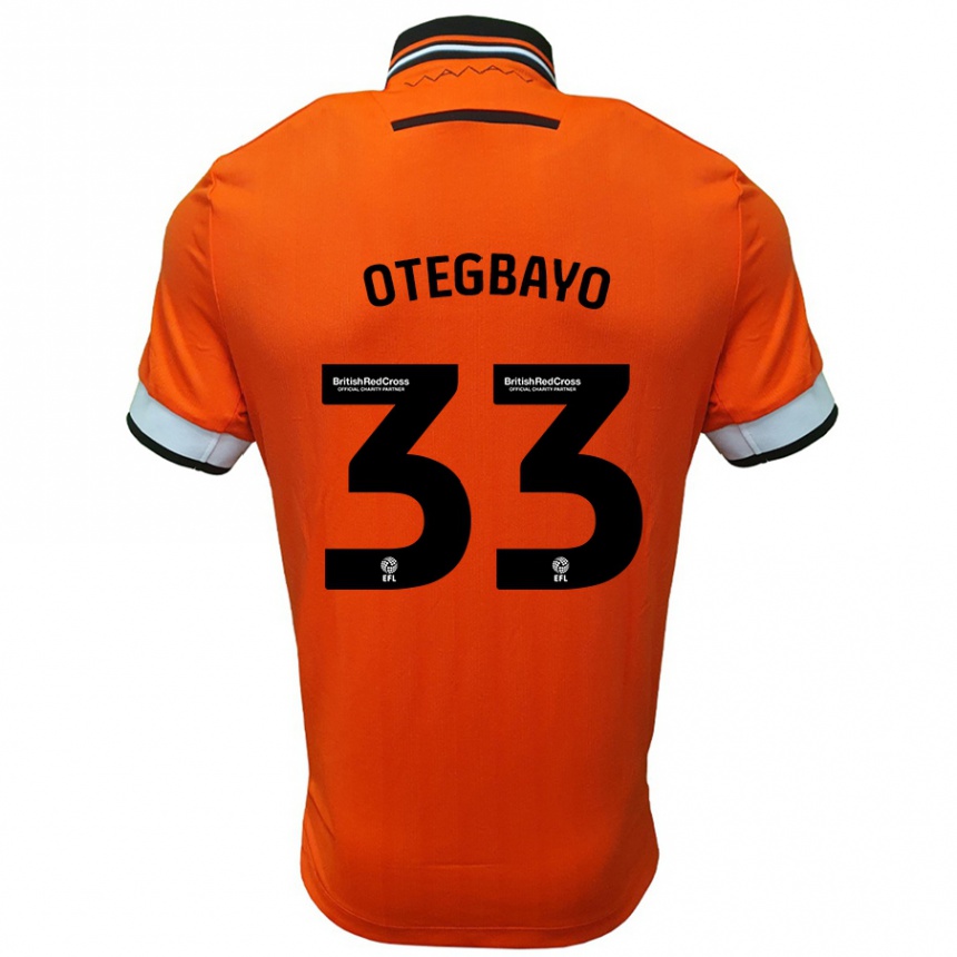 Kinder Fußball Gabriel Otegbayo #33 Orange Weiß Auswärtstrikot Trikot 2024/25 T-Shirt Luxemburg